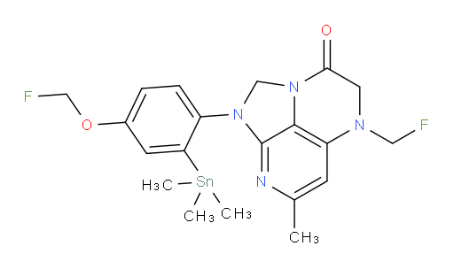1-(4-(fluoromethoxy)-2-(trimethylstannyl)phenyl)-5-(fluoromethyl)-7-methyl-4,5-dihydro-1H-1,2a,5,8-tetraazaacenaphthylen-3(2H)-one