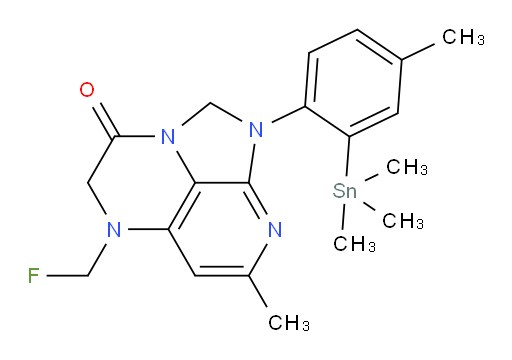 5-(fluoromethyl)-7-methyl-1-(4-methyl-2-(trimethylstannyl)phenyl)-4,5-dihydro-1H-1,2a,5,8-tetraazaacenaphthylen-3(2H)-one