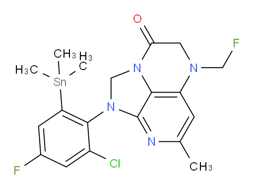 1-(2-chloro-4-fluoro-6-(trimethylstannyl)phenyl)-5-(fluoromethyl)-7-methyl-4,5-dihydro-1H-1,2a,5,8-tetraazaacenaphthylen-3(2H)-one