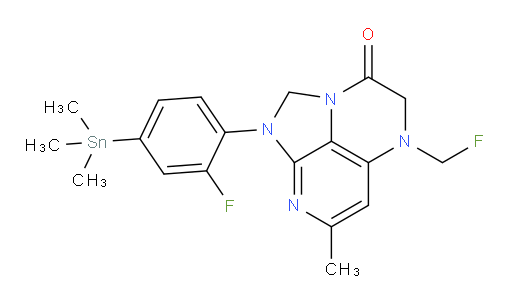 1-(2-fluoro-4-(trimethylstannyl)phenyl)-5-(fluoromethyl)-7-methyl-4,5-dihydro-1H-1,2a,5,8-tetraazaacenaphthylen-3(2H)-one