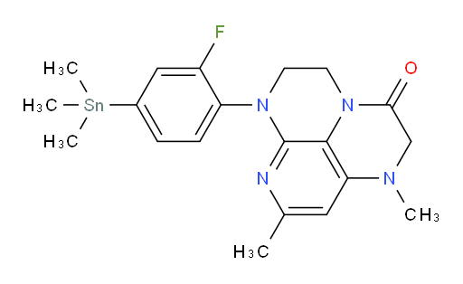 6-(2-fluoro-4-(trimethylstannyl)phenyl)-1,8-dimethyl-1,2,5,6-tetrahydro-1,3a,6,7-tetraazaphenalen-3(4H)-one