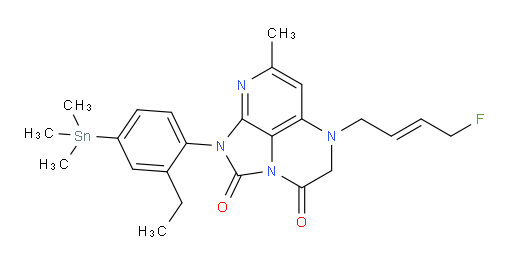 (E)-1-(2-ethyl-4-(trimethylstannyl)phenyl)-5-(4-fluorobut-2-en-1-yl)-7-methyl-4,5-dihydro-1H-1,2a,5,8-tetraazaacenaphthylene-2,3-dione