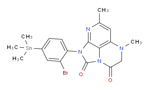 1-(2-bromo-4-(trimethylstannyl)phenyl)-5,7-dimethyl-4,5-dihydro-1H-1,2a,5,8-tetraazaacenaphthylene-2,3-dione