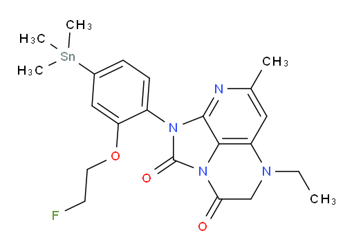 5-ethyl-1-(2-(2-fluoroethoxy)-4-(trimethylstannyl)phenyl)-7-methyl-4,5-dihydro-1H-1,2a,5,8-tetraazaacenaphthylene-2,3-dione