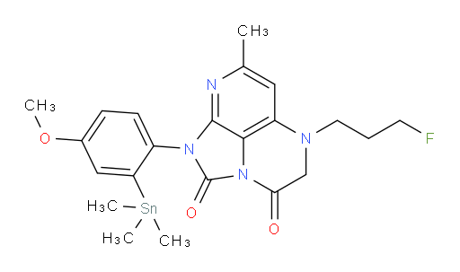 5-(3-fluoropropyl)-1-(4-methoxy-2-(trimethylstannyl)phenyl)-7-methyl-4,5-dihydro-1H-1,2a,5,8-tetraazaacenaphthylene-2,3-dione