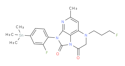 1-(2-fluoro-4-(trimethylstannyl)phenyl)-5-(3-fluoropropyl)-7-methyl-4,5-dihydro-1H-1,2a,5,8-tetraazaacenaphthylene-2,3-dione