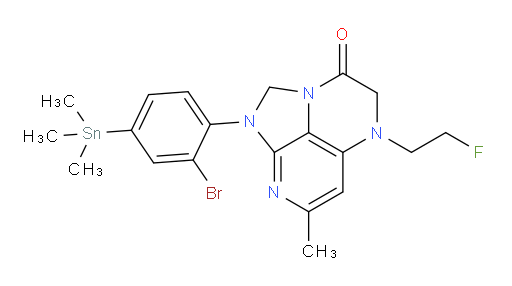 1-(2-bromo-4-(trimethylstannyl)phenyl)-5-(2-fluoroethyl)-7-methyl-4,5-dihydro-1H-1,2a,5,8-tetraazaacenaphthylen-3(2H)-one