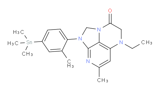 5-ethyl-7-methyl-1-(2-methyl-4-(trimethylstannyl)phenyl)-4,5-dihydro-1H-1,2a,5,8-tetraazaacenaphthylen-3(2H)-one