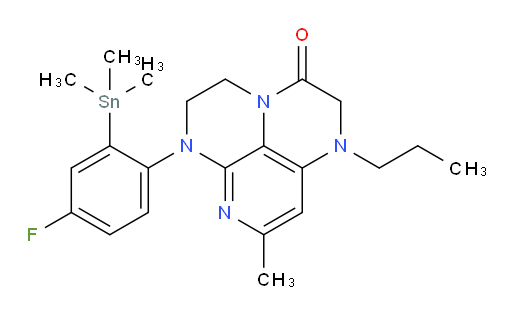6-(4-fluoro-2-(trimethylstannyl)phenyl)-8-methyl-1-propyl-1,2,5,6-tetrahydro-1,3a,6,7-tetraazaphenalen-3(4H)-one