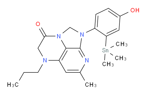 1-(4-hydroxy-2-(trimethylstannyl)phenyl)-7-methyl-5-propyl-4,5-dihydro-1H-1,2a,5,8-tetraazaacenaphthylen-3(2H)-one