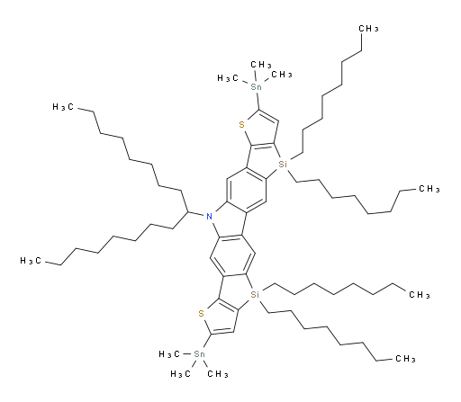 12-(heptadecan-9-yl)-4,4,7,7-tetraoctyl-2,9-bis(trimethylstannyl)-7,12-dihydro-4H-thieno[2',3':4,5]silolo[3,2-b]thieno[2',3':4,5]silolo[2,3-h]carbazole