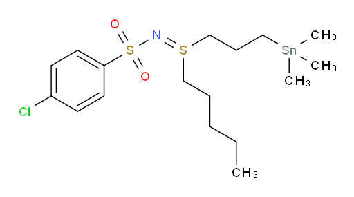 4-Chloro-N-[pentyl[3-(trimethylstannyl)propyl]-λ4-sulfanylidene]benzenesulfonamide