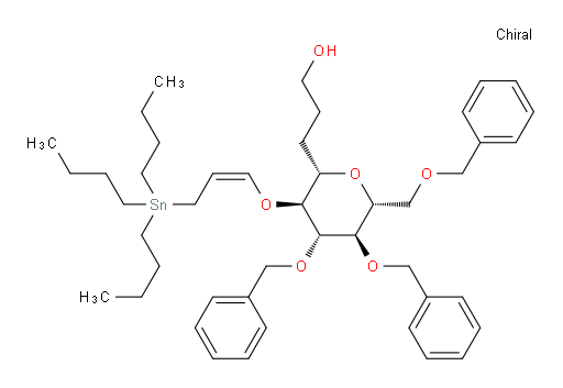 3-((2S,3S,4S,5R,6R)-4,5-bis(benzyloxy)-6-((benzyloxy)methyl)-3-(((Z)-3-(tributylstannyl)prop-1-en-1-yl)oxy)tetrahydro-2H-pyran-2-yl)propan-1-ol