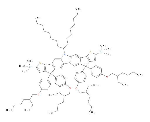4,4,7,7-tetrakis(4-((2-ethylhexyl)oxy)phenyl)-12-(heptadecan-9-yl)-2,9-bis(trimethylstannyl)-7,12-dihydro-4H-thieno[3',2':4,5]cyclopenta[1,2-b]thieno[3',2':4,5]cyclopenta[2,1-h]carbazole