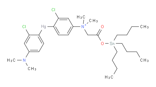 (2-chloro-4-(dimethyl(2-oxo-2-((tributylstannyl)oxy)ethyl)ammonio)phenyl)(2-chloro-4-(dimethylamino)phenyl)mercury