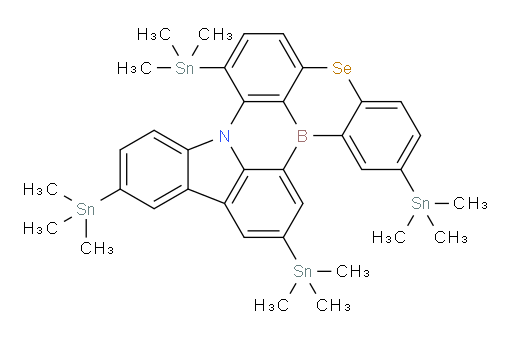 2,8,11,14-tetrakis(trimethylstannyl)-5-selena-8b-aza-15b-borabenzo[a]naphtho[1,2,3-hi]aceanthrylene