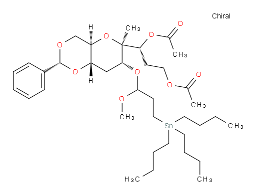 (1R)-1-((2R,4aR,6R,7R,8aS)-7-(1-methoxy-3-(tributylstannyl)propoxy)-6-methyl-2-phenylhexahydropyrano[3,2-d][1,3]dioxin-6-yl)propane-1,3-diyl diacetate