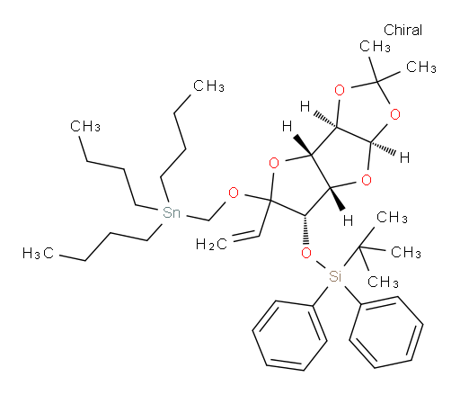 tert-butyl(((3aR,3bS,6S,6aS,7aR)-2,2-dimethyl-5-((tributylstannyl)methoxy)-5-vinylhexahydrofuro[2',3':4,5]furo[2,3-d][1,3]dioxol-6-yl)oxy)diphenylsilane