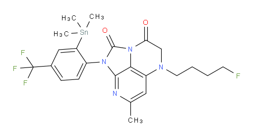 5-(4-fluorobutyl)-7-methyl-1-(4-(trifluoromethyl)-2-(trimethylstannyl)phenyl)-4,5-dihydro-1H-1,2a,5,8-tetraazaacenaphthylene-2,3-dione