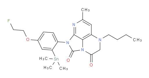 5-butyl-1-(4-(2-fluoroethoxy)-2-(trimethylstannyl)phenyl)-7-methyl-4,5-dihydro-1H-1,2a,5,8-tetraazaacenaphthylene-2,3-dione