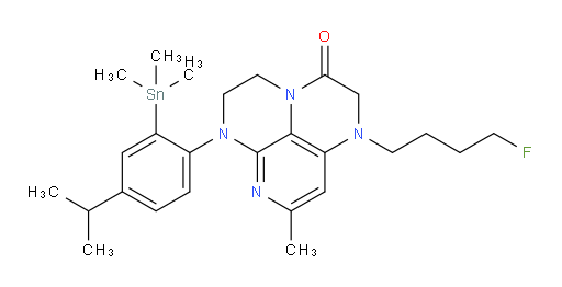 1-(4-fluorobutyl)-6-(4-isopropyl-2-(trimethylstannyl)phenyl)-8-methyl-1,2,5,6-tetrahydro-1,3a,6,7-tetraazaphenalen-3(4H)-one