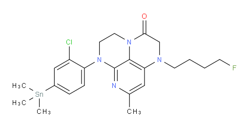 6-(2-chloro-4-(trimethylstannyl)phenyl)-1-(4-fluorobutyl)-8-methyl-1,2,5,6-tetrahydro-1,3a,6,7-tetraazaphenalen-3(4H)-one