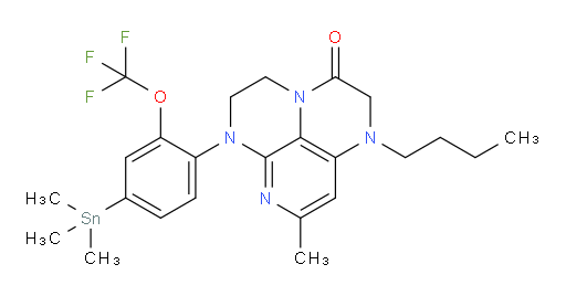 1-butyl-8-methyl-6-(2-(trifluoromethoxy)-4-(trimethylstannyl)phenyl)-1,2,5,6-tetrahydro-1,3a,6,7-tetraazaphenalen-3(4H)-one