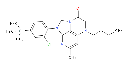 5-butyl-1-(2-chloro-4-(trimethylstannyl)phenyl)-7-methyl-4,5-dihydro-1H-1,2a,5,8-tetraazaacenaphthylen-3(2H)-one