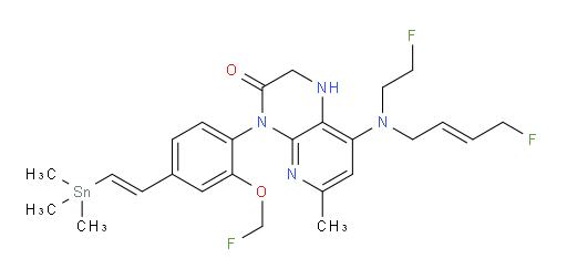 8-(((E)-4-fluorobut-2-en-1-yl)(2-fluoroethyl)amino)-4-(2-(fluoromethoxy)-4-((E)-2-(trimethylstannyl)vinyl)phenyl)-6-methyl-1,2-dihydropyrido[2,3-b]pyrazin-3(4H)-one