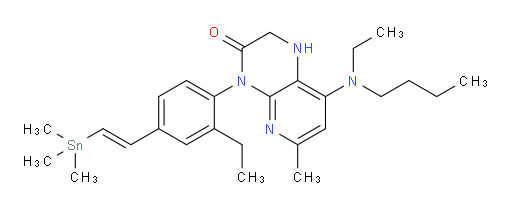 (E)-8-(butyl(ethyl)amino)-4-(2-ethyl-4-(2-(trimethylstannyl)vinyl)phenyl)-6-methyl-1,2-dihydropyrido[2,3-b]pyrazin-3(4H)-one