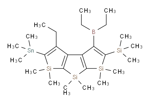 3-(二乙基boryl)-4-乙基-1,1,6,6,7,7-六甲基-2-(三甲基硅基)-5-(三甲基锡基)-6,7-二氢-1H-双(silolo)[2,3-b:3',2'-d]硅杂环戊烯