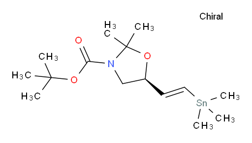 (S,E)-叔丁基 2,2-二甲基-5-(2-(三甲基锡基)乙烯基)噁唑烷-3-甲酸酯