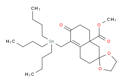 methyl 6'-oxo-5'-((tributylstannyl)methyl)-3',4',6',7',8',8a'-hexahydro-1'H-spiro[[1,3]dioxolane-2,2'-naphthalene]-8a'-carboxylate