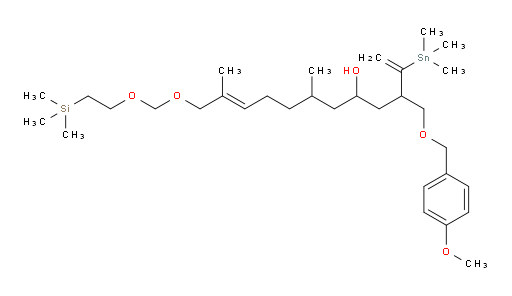 (E)-17-(((4-methoxybenzyl)oxy)methyl)-2,2,9,13,19,19-hexamethyl-18-methylene-5,7-dioxa-2-sila-19-stannaicos-9-en-15-ol