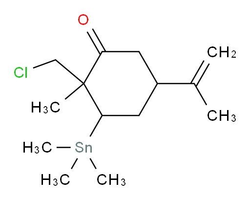 2-(chloromethyl)-2-methyl-5-(prop-1-en-2-yl)-3-(trimethylstannyl)cyclohexanone