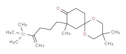 3,3,8-trimethyl-8-(4-(trimethylstannyl)pent-4-en-1-yl)-1,5-dioxaspiro[5.5]undecan-9-one