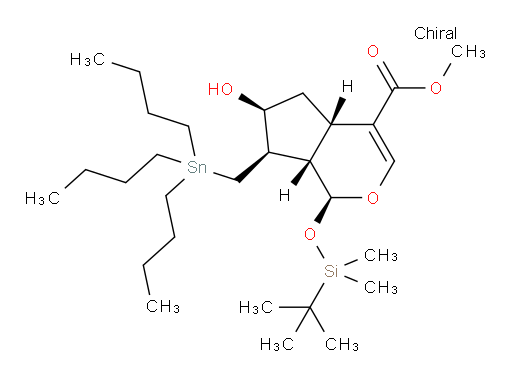 (1S,4aS,6S,7R,7aS)-methyl 1-((tert-butyldimethylsilyl)oxy)-6-hydroxy-7-((tributylstannyl)methyl)-1,4a,5,6,7,7a-hexahydrocyclopenta[c]pyran-4-carboxylate