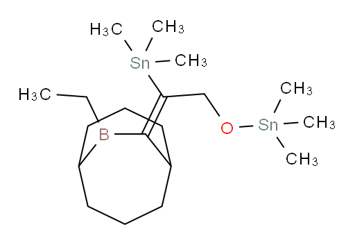 (E)-(1-(9-ethyl-9-borabicyclo[3.3.2]decan-10-ylidene)-2-((trimethylstannyl)oxy)ethyl)trimethylstannane