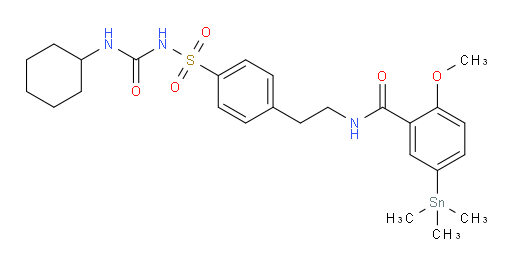 N-(4-(N-(cyclohexylcarbamoyl)sulfamoyl)phenethyl)-2-methoxy-5-(trimethylstannyl)benzamide