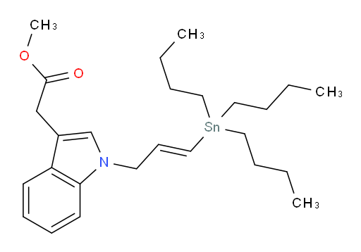 (E)-methyl 2-(1-(3-(tributylstannyl)allyl)-1H-indol-3-yl)acetate