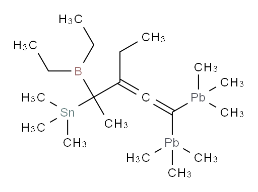 (2-(diethylboryl)-3-ethyl-5,5-bis(trimethylplumbyl)penta-3,4-dien-2-yl)trimethylstannane