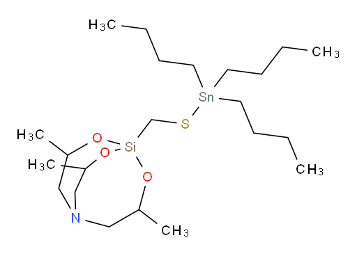 3,7,10-trimethyl-1-(((tributylstannyl)thio)methyl)-2,8,9-trioxa-5-aza-1-silabicyclo[3.3.3]undecane