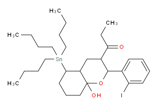 1-(8a-hydroxy-2-(2-iodophenyl)-5-(tributylstannyl)octahydro-2H-chromen-3-yl)propan-1-one