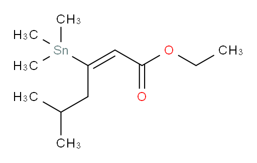 (E)-乙基 5-甲基-3-(三甲基锡基)己-2-烯酸酯