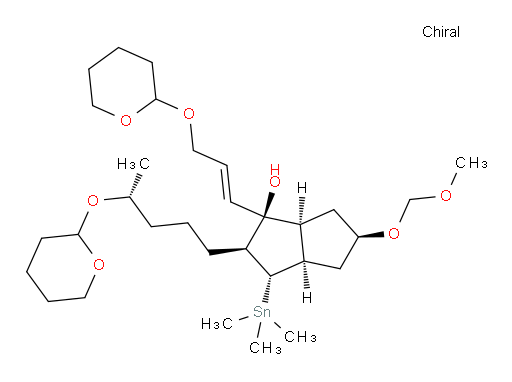 (1S,2S,3S,3aR,5R,6aS)-5-(methoxymethoxy)-2-((4R)-4-((tetrahydro-2H-pyran-2-yl)oxy)pentyl)-1-((E)-3-((tetrahydro-2H-pyran-2-yl)oxy)prop-1-en-1-yl)-3-(trimethylstannyl)octahydropentalen-1-ol