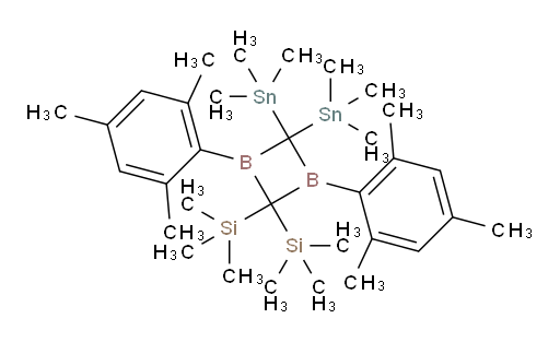 (1,3-dimesityl-4,4-bis(trimethylstannyl)-1,3-diboretane-2,2-diyl)bis(trimethylsilane)