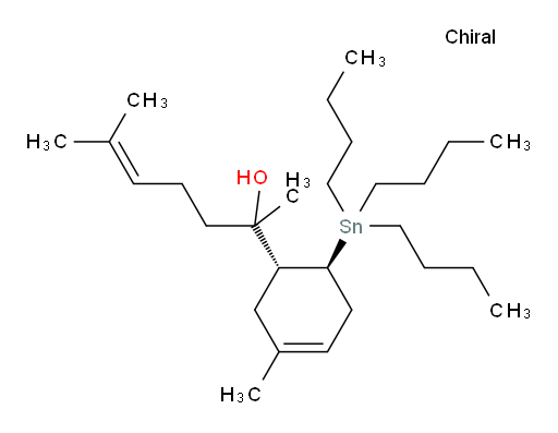 6-methyl-2-((1R,6S)-3-methyl-6-(tributylstannyl)cyclohex-3-en-1-yl)hept-5-en-2-ol