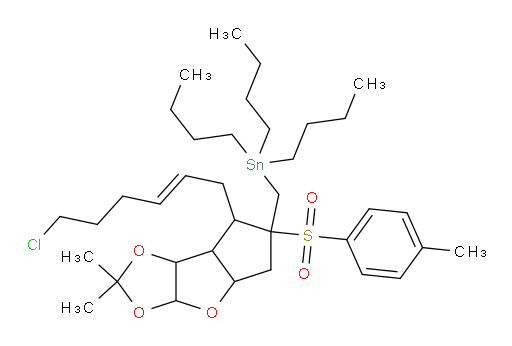 (E)-tributyl((7-(6-chlorohex-2-en-1-yl)-2,2-dimethyl-6-tosylhexahydro-3aH-cyclopenta[4,5]furo[2,3-d][1,3]dioxol-6-yl)methyl)stannane