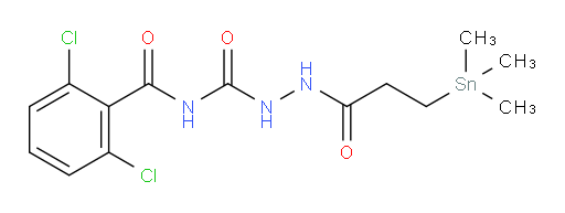 N-(2,6-dichlorobenzoyl)-2-(3-(trimethylstannyl)propanoyl)hydrazinecarboxamide