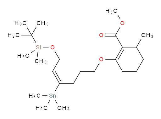 (E)-methyl 2-((6-((tert-butyldimethylsilyl)oxy)-4-(trimethylstannyl)hex-4-en-1-yl)oxy)-6-methylcyclohex-1-enecarboxylate